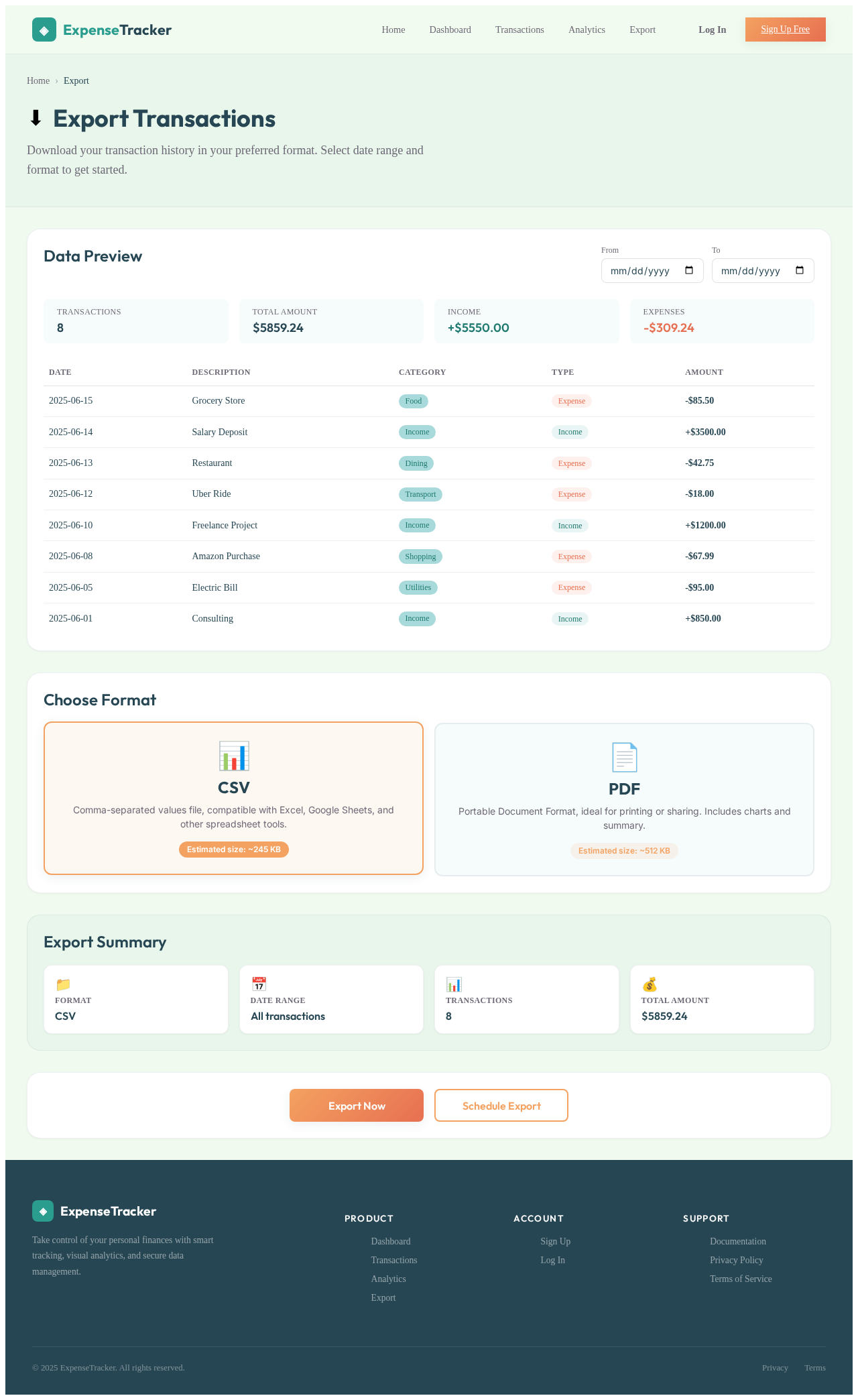 Export design preview