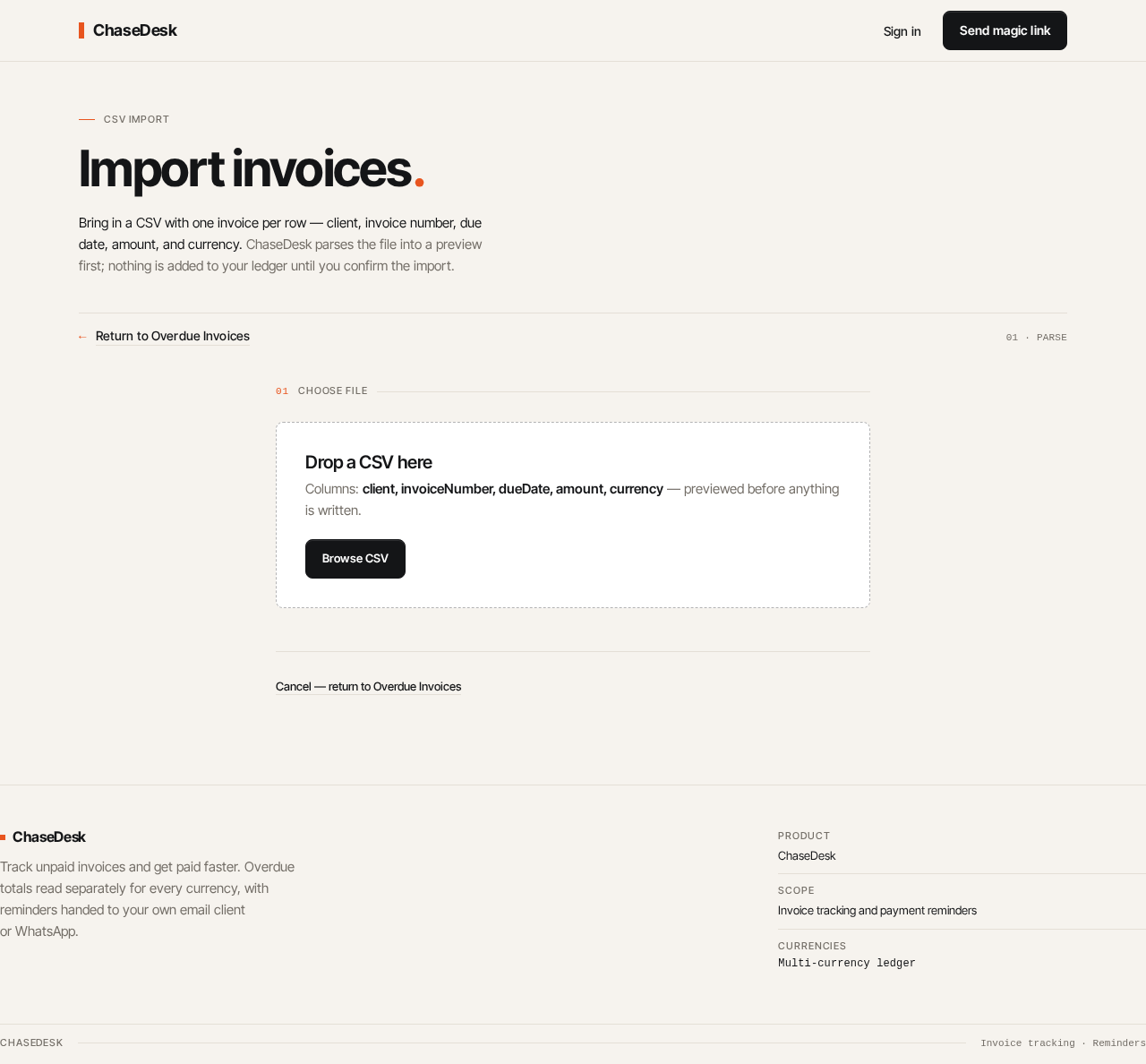 Import Invoices design preview