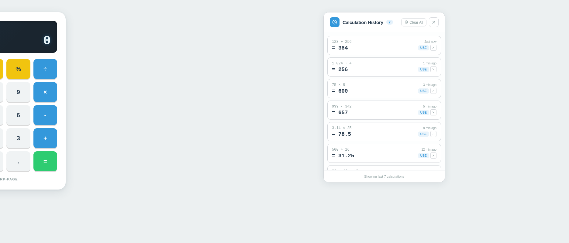 Calculator design preview