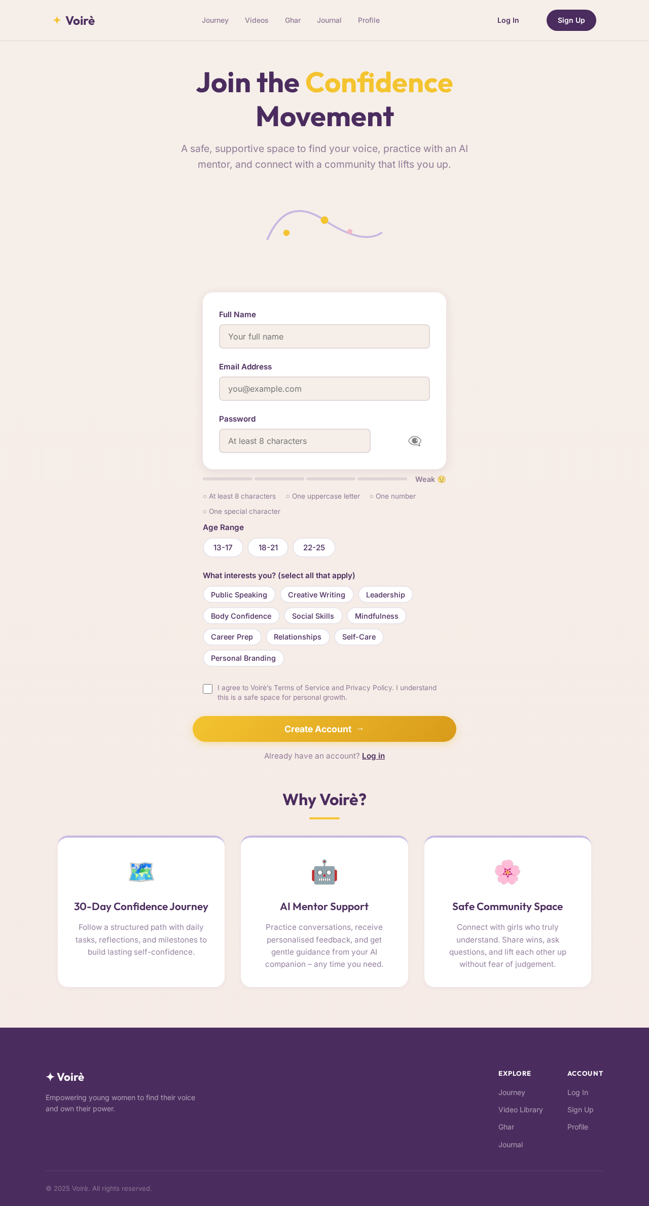 Signup design preview