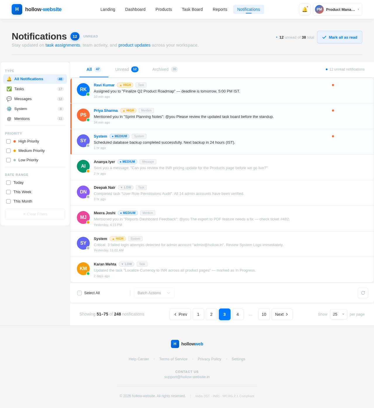 Notifications design preview