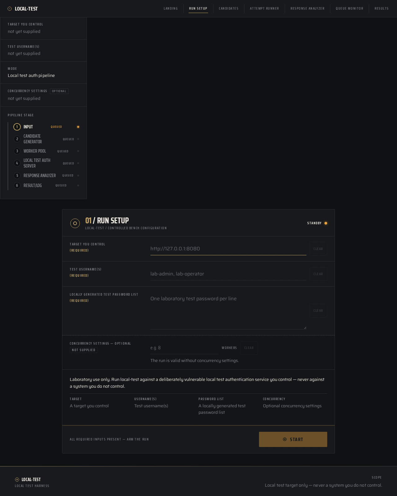 Run Setup design preview